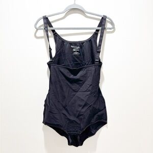 Isavela Black Open Bust Shaping Shapewear Bodysuit with Adjustable Straps Sz L